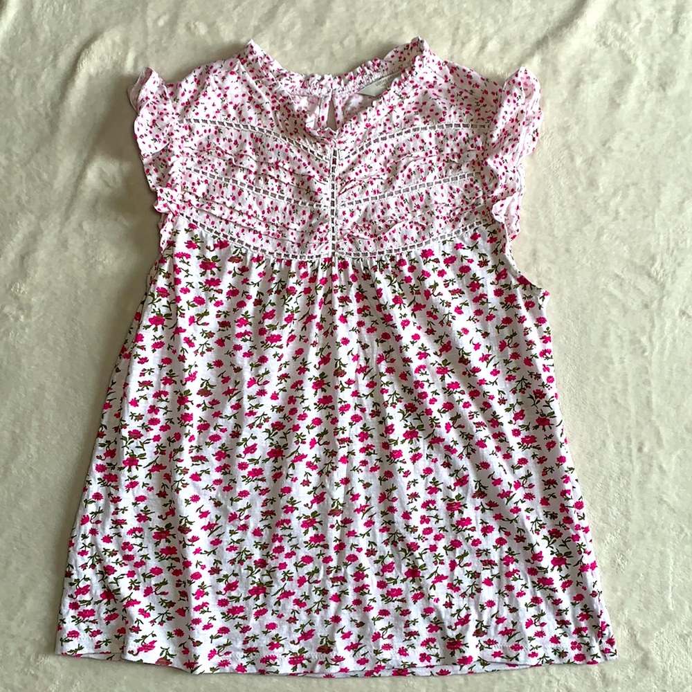 Lucky Brand 100% cotton floral top. Size XS